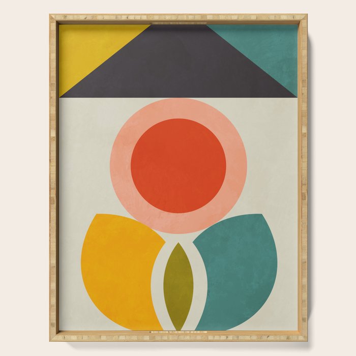 mid century bauhaus geometry large 2 Serving Tray Gallery Image 1