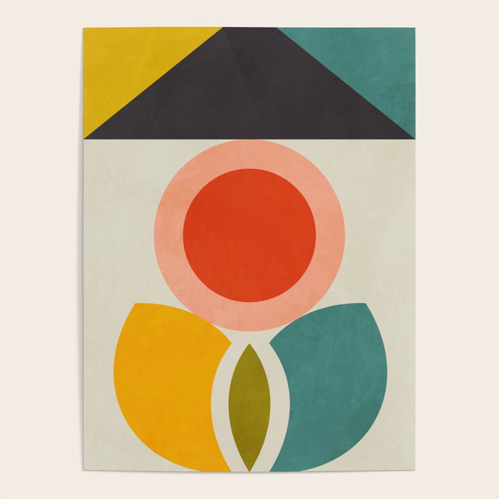mid century bauhaus geometry large 2 Poster Gallery Image 1