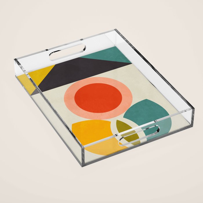mid century bauhaus geometry large 2 Acrylic Tray Gallery Image 1