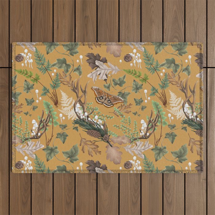 Bohemian Leafy Forest Outdoor Rug Gallery Image 1