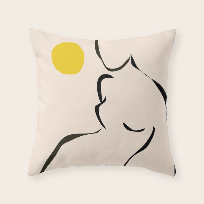abstract minimal nude Throw Pillow Gallery Image 6