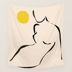 abstract minimal nude Wall Tapestry Gallery Image 4