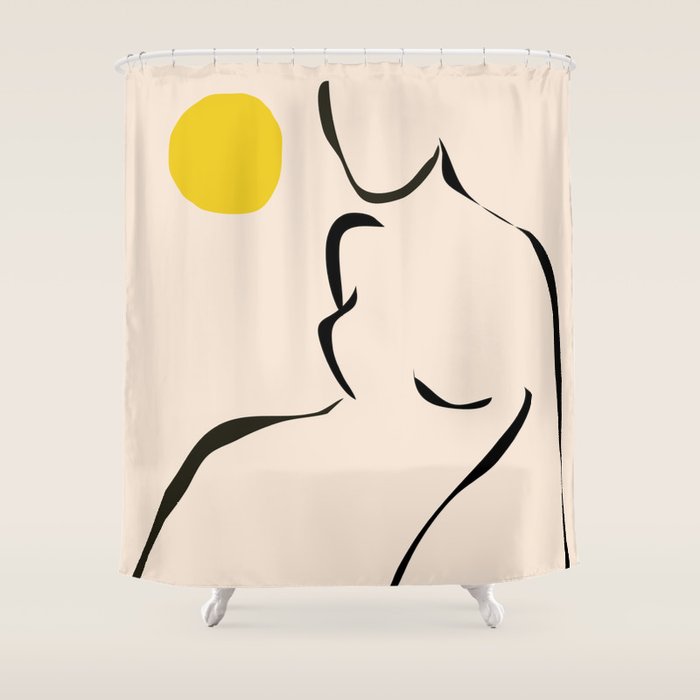 abstract minimal nude Shower Curtain Gallery Image 1