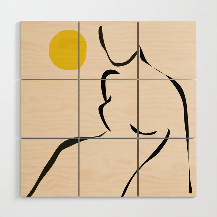 abstract minimal nude Wood Wall Art Gallery Image 1