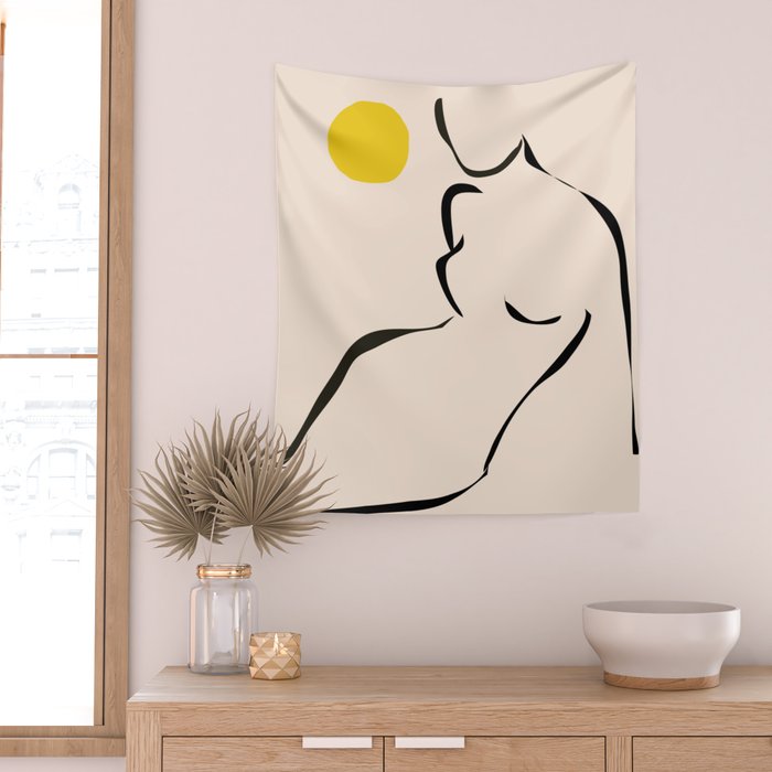 abstract minimal nude Wall Tapestry Gallery Image 2