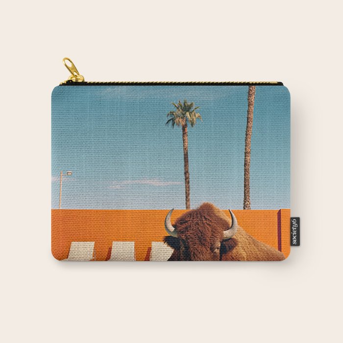 Bison By The Pool In Palm Springs Carry All Pouch Gallery Image 1