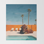 Bison By The Pool In Palm Springs Throw Blanket Gallery Image 2