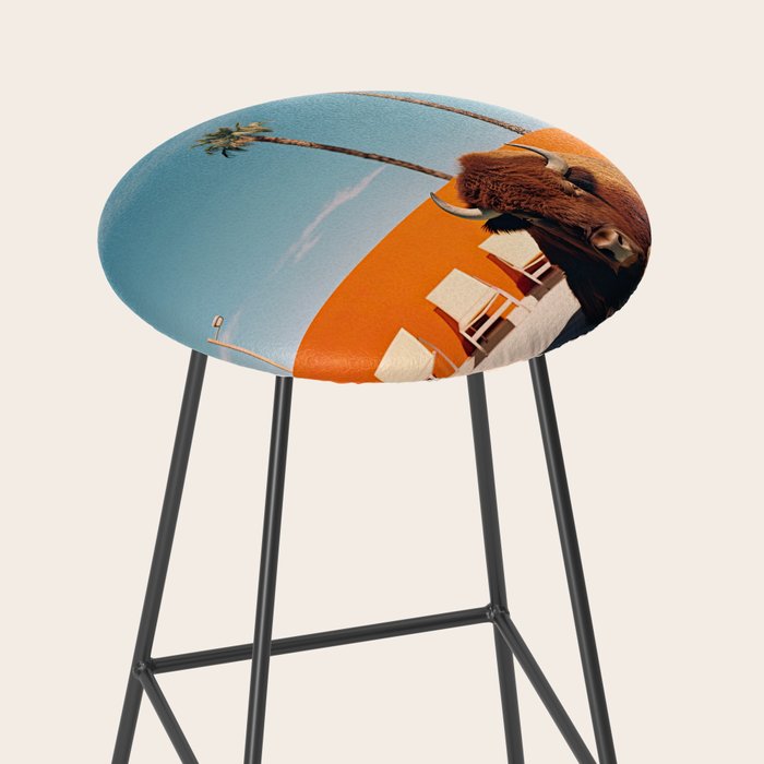 Bison By The Pool In Palm Springs Stool Gallery Image 2