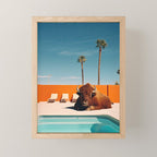 Bison By The Pool In Palm Springs Mini Art Print Gallery Image 1