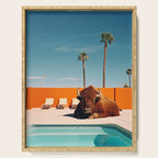 Bison By The Pool In Palm Springs Serving Tray Gallery Image 1
