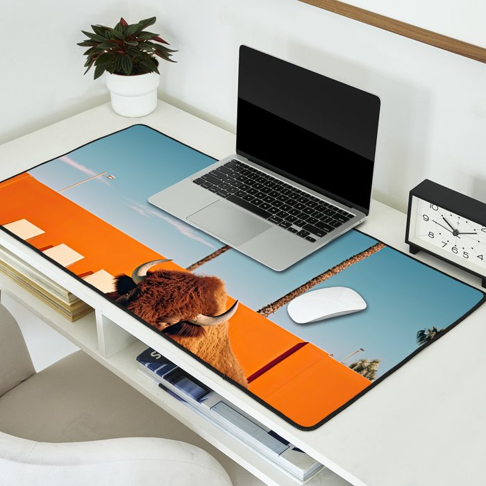 Bison By The Pool In Palm Springs Desk Mat Gallery Image 2