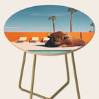 Bison By The Pool In Palm Springs Side Table Gallery Image 2