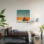 Bison By The Pool In Palm Springs Wood Wall Art Gallery Image 2