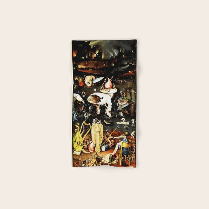Bosch Garden Of Earthly Delights Panel 3 - Hell Bath Towel Gallery Image 1