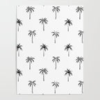 Black and white tropical palm tree pattern Poster Gallery Image 4
