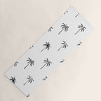 Black and white tropical palm tree pattern Yoga Mat Gallery Image 1