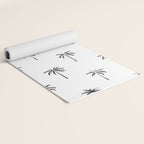 Black and white tropical palm tree pattern Yoga Mat Gallery Image 2