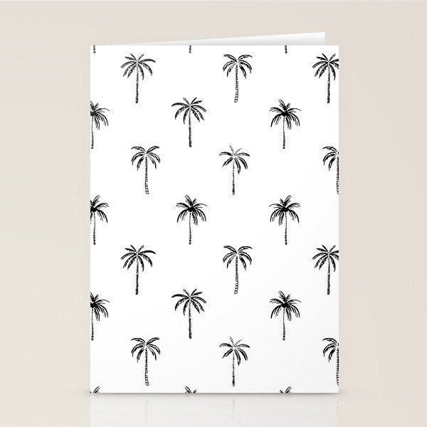 Black and white tropical palm tree pattern Stationery Card Gallery Image 2