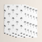 Black and white tropical palm tree pattern Wrapping Paper Gallery Image 3