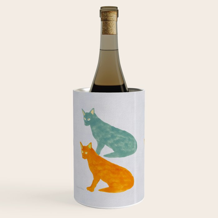 Twin Cats - Green and Orange Wine Chiller Gallery Image 1