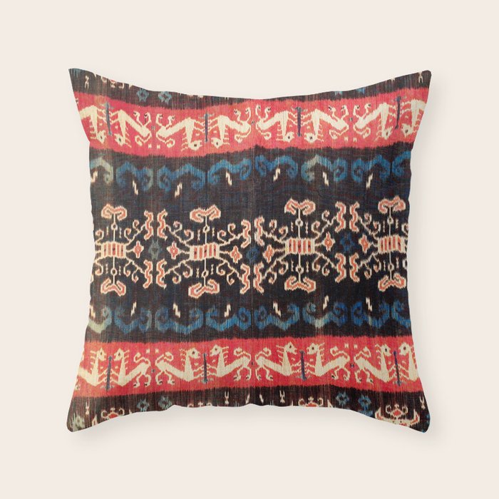 Sumba East Indonesian Ikat Print Throw Pillow Gallery Image 6