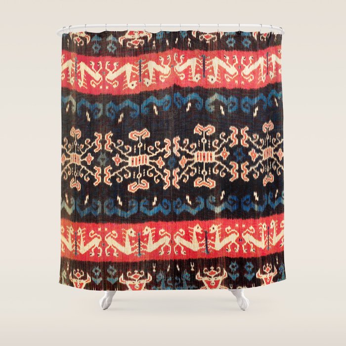 Sumba East Indonesian Ikat Print Shower Curtain Gallery Image 1