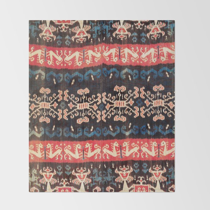 Sumba East Indonesian Ikat Print Throw Blanket Gallery Image 2