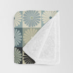 Retro Flowers Check Pattern VI Throw Blanket Gallery Image 3