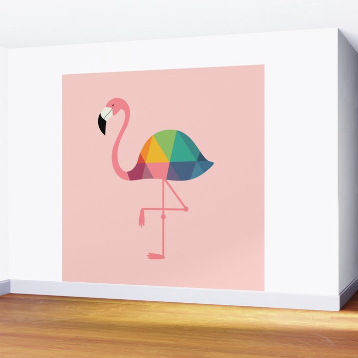 Rainbow Flamingo Wall Mural Gallery Image 2