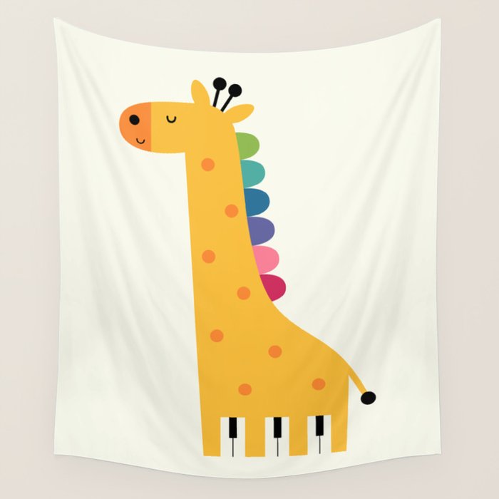 Giraffe Piano Wall Tapestry Gallery Image 1