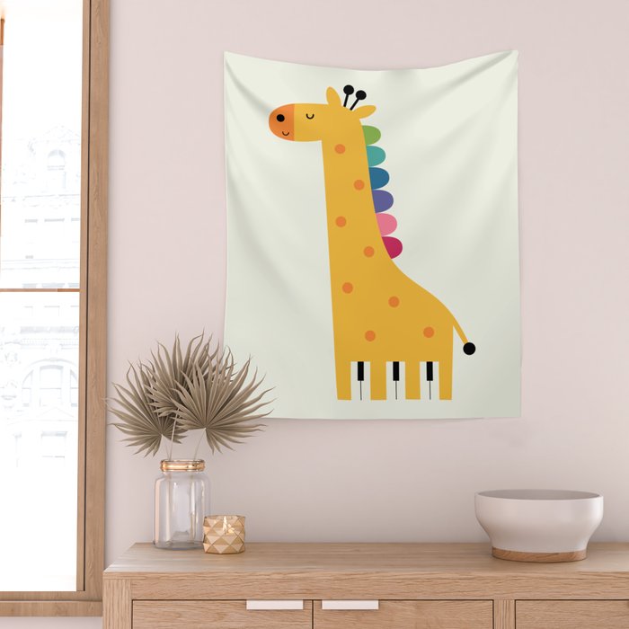 Giraffe Piano Wall Tapestry Gallery Image 2