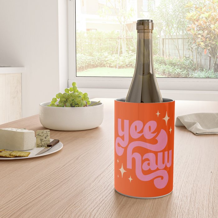 Yee Haw - Pink on Orange Wine Chiller Gallery Image 4