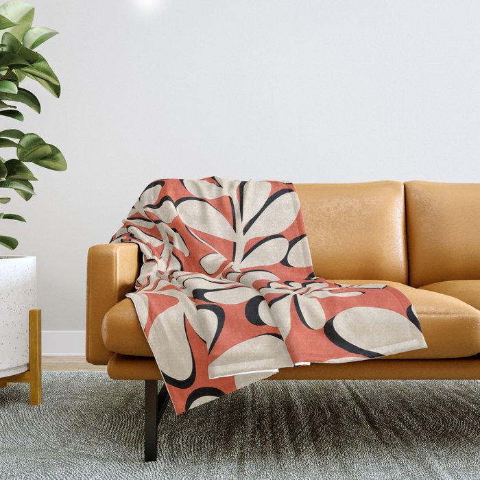 Ghost Forest - Red Throw Blanket Gallery Image 1