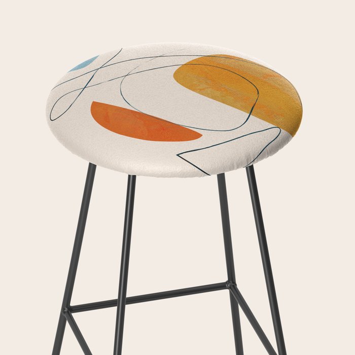 Abstract Line Art III Stool Gallery Image 2