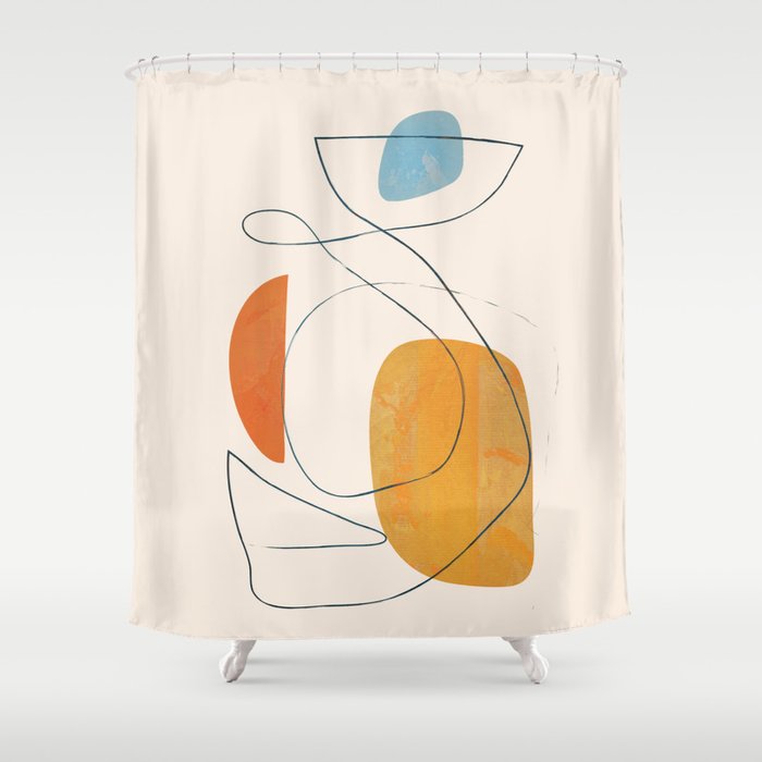 Abstract Line Art III Shower Curtain Gallery Image 1