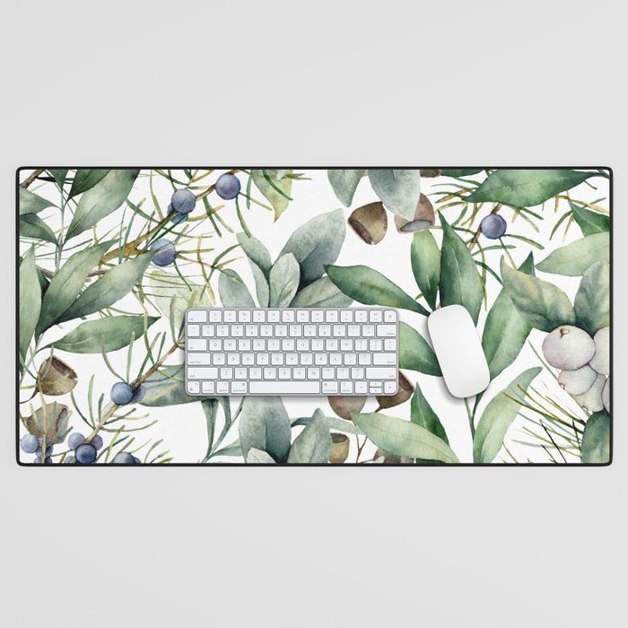 Cute Squirrel and Woodland, Watercolor Desk Mat Gallery Image 1