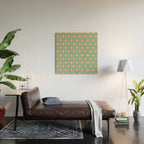 Retro Vintage Atomic Age 50s Star Pattern in Pink and Mint Teal Wood Wall Art Gallery Image 2