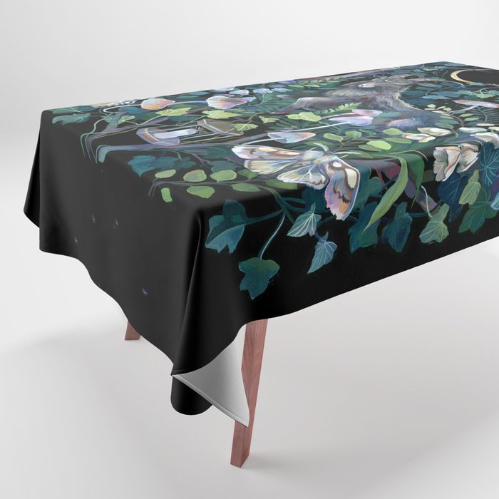 Black Goat Moon Garden Tablecloth Gallery Image 1