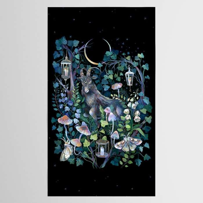 Black Goat Moon Garden Tablecloth Gallery Image 2