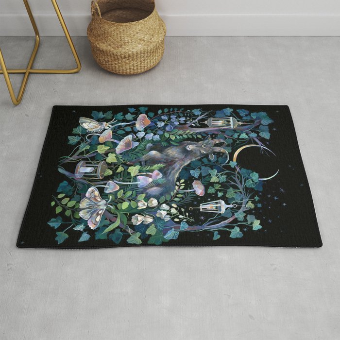 Black Goat Moon Garden Rug Gallery Image 1