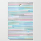 Abstract Watercolor Waves in Sky & Seafoam Cutting Board Gallery Image 1