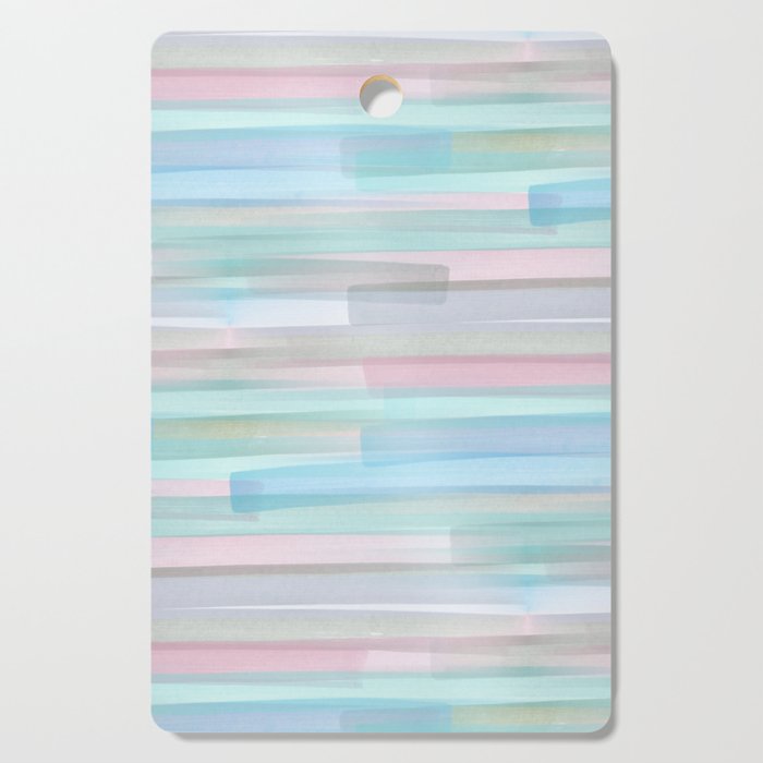 Abstract Watercolor Waves in Sky & Seafoam Cutting Board Gallery Image 1