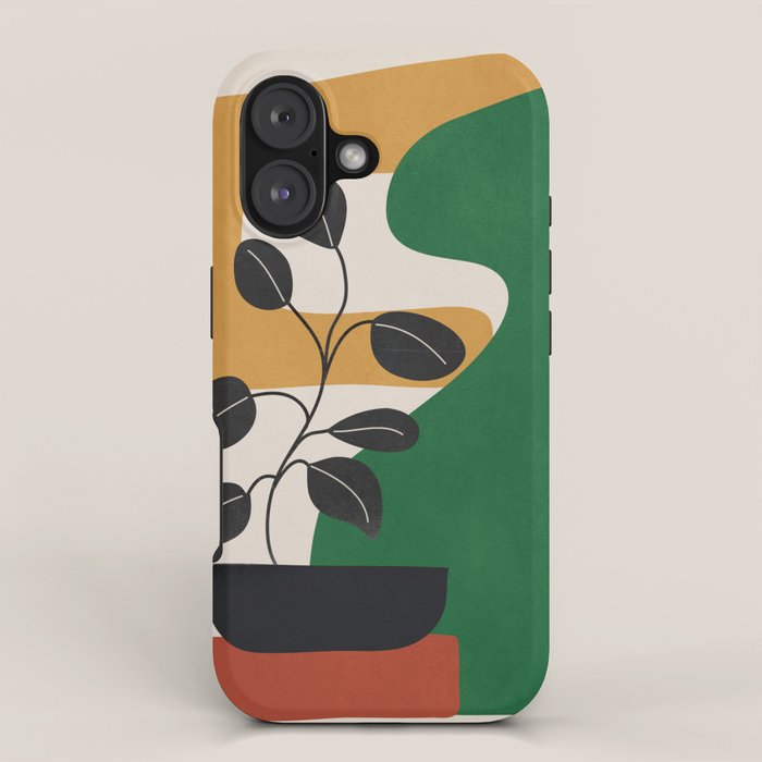 Modern Abstract Minimal Shapes Branches Art 4 iPhone Case Gallery Image 1