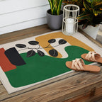 Modern Abstract Minimal Shapes Branches Art 4 Outdoor Rug Gallery Image 2