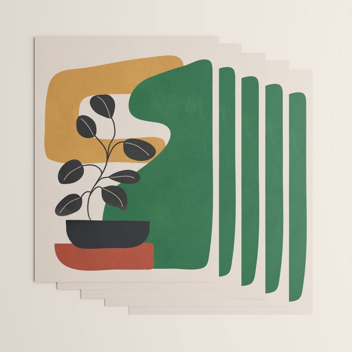 Modern Abstract Minimal Shapes Branches Art 4 Wrapping Paper Gallery Image 3