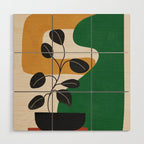 Modern Abstract Minimal Shapes Branches Art 4 Wood Wall Art Gallery Image 1