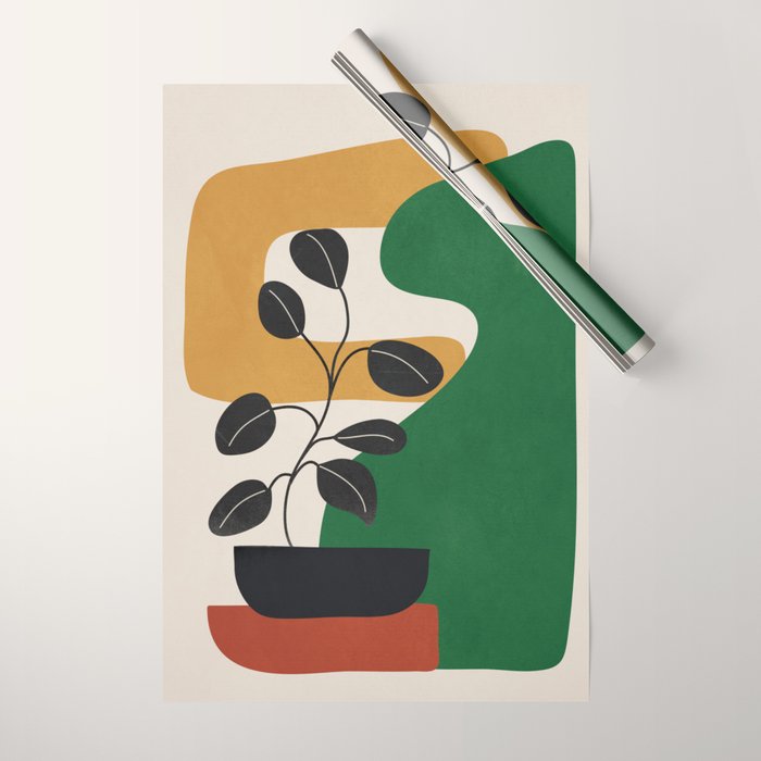 Modern Abstract Minimal Shapes Branches Art 4 Wrapping Paper Gallery Image 1