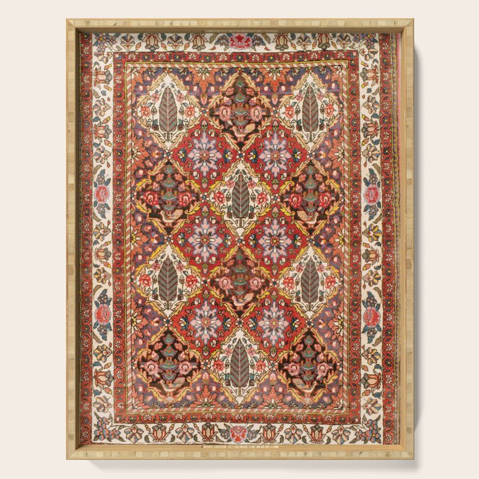 Bakhtiari Shalamzar Antique West Persian Rug Print Serving Tray Gallery Image 1