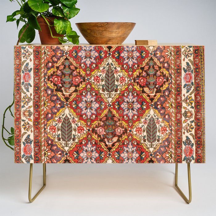 Bakhtiari Shalamzar Antique West Persian Rug Print Credenza Gallery Image 1