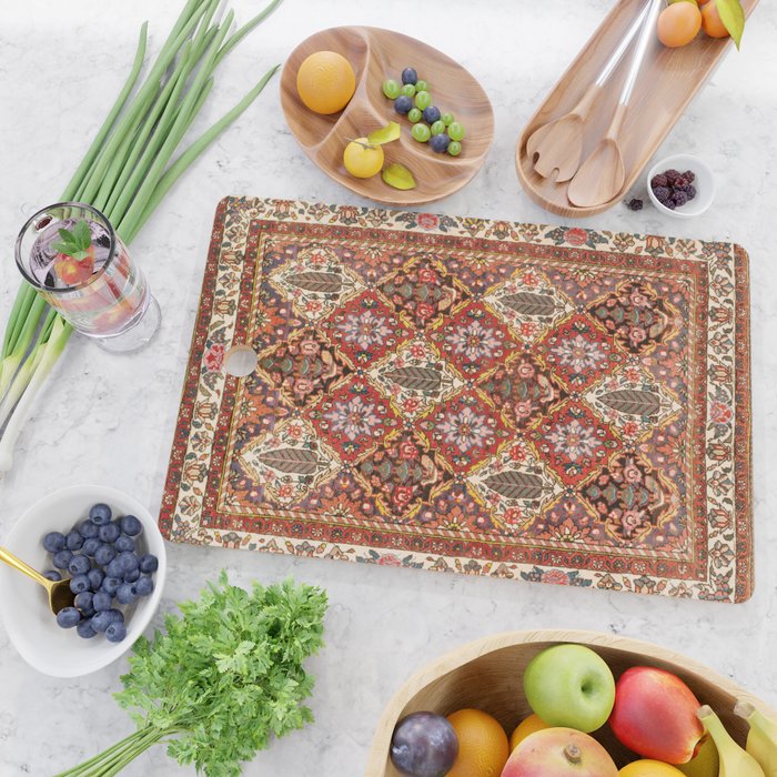 Bakhtiari Shalamzar Antique West Persian Rug Print Cutting Board Gallery Image 2
